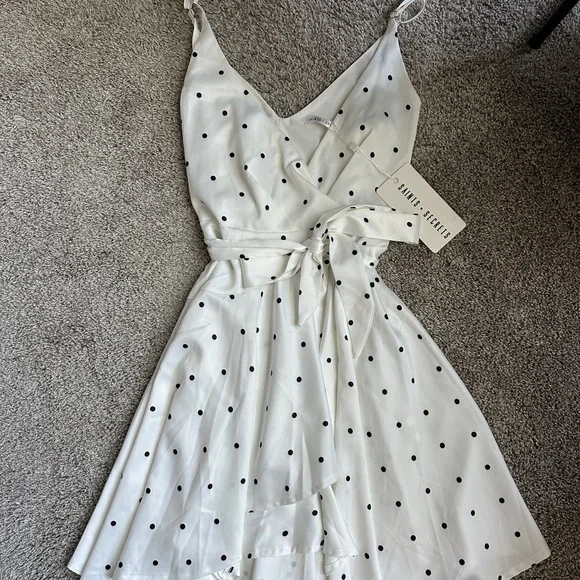 saints secrets Dresses White Polka Dot Midi Dress Poshmark